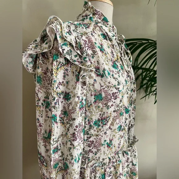 Berenice Paris Floral Ruffle Mini Dress S/M Boho Romantic - Picture 5 of 10